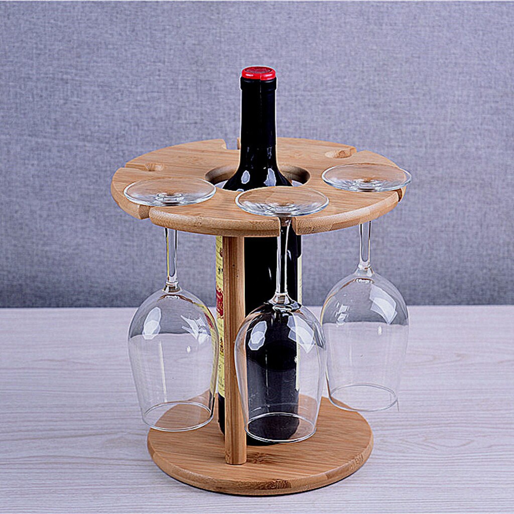 Bamboe Houten Wijnglas Houder Gratis Staande Beker Droogrek Stand Voor Tafelblad Party