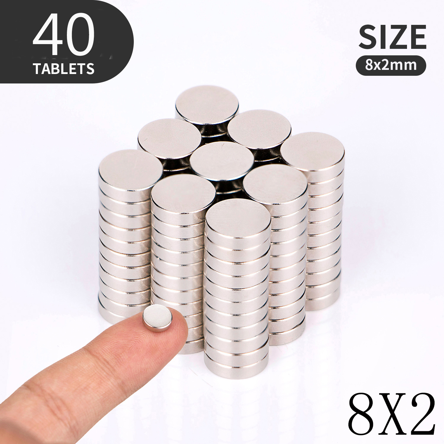 10 16 40PCS/Lot 8x2 10x2 12x2mm Magnet Strong magnets Rare Earth Neodymium Magnet Round Magnet Small Round Magnet: 40pcs(8x2)