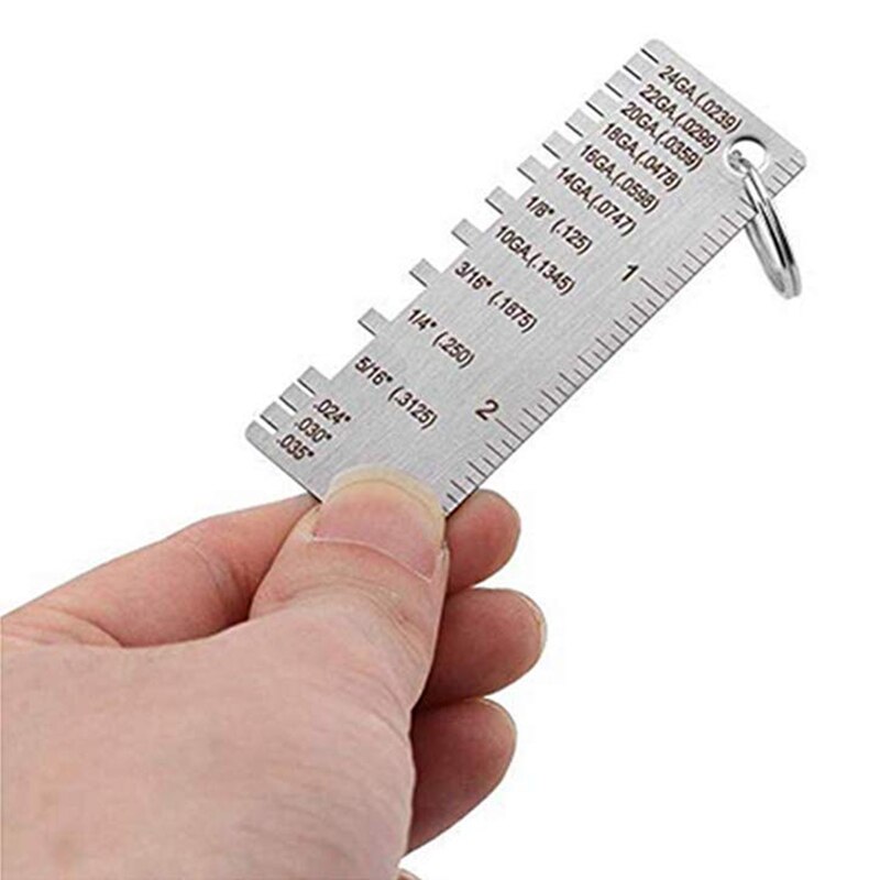 2- pack stalen lasmeter lasmeter inspectiegereedschap draadmaten diktemeter