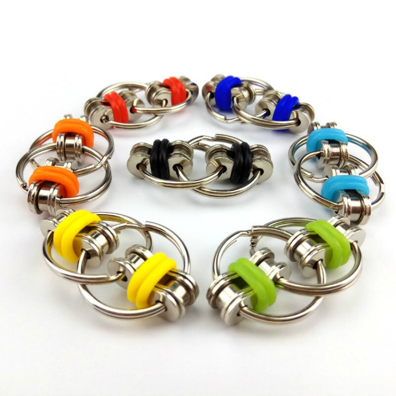 Fidget Cube Decompressie Keten Vent Decompressie Ketting Fietsketting Metalen Sleutelhanger Speelgoed Kinderen Volwassen Decompressie Speelgoed