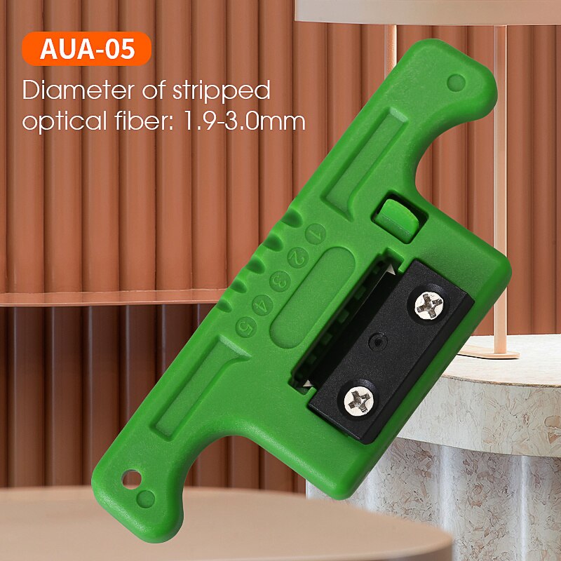 Fiber Cable Ribbon Stripper FTTH Fiber Optic Stripping 1.9~3mm Access ToolKit Loose Buffer Tube Stripper AUA-05: Green