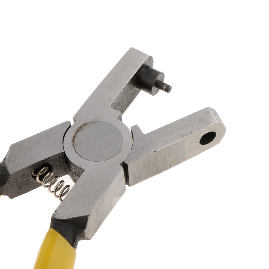 Yellow Plastic Handgrip Leather Hole Punch Plier Hole Maker Tool