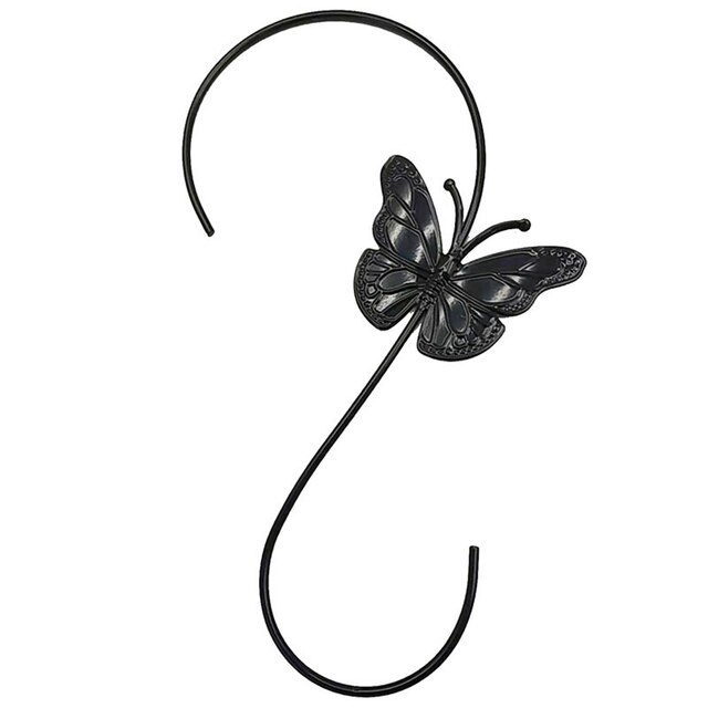 Crochet de clôture en métal pour mangeoires à oiseaux, 1 pièce, crochet de panier intérieur et extérieur pour suspendre des plantes, couvercle d'ombre, lumières extérieures: Butterfly