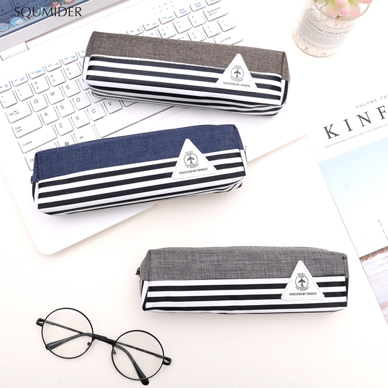 Kreatywny piórnik prosty styl projektowania zamek błyskawiczny ołówek torby długopisy szkolne materiały biurowe piórnik dla chłopców lub dziewcząt