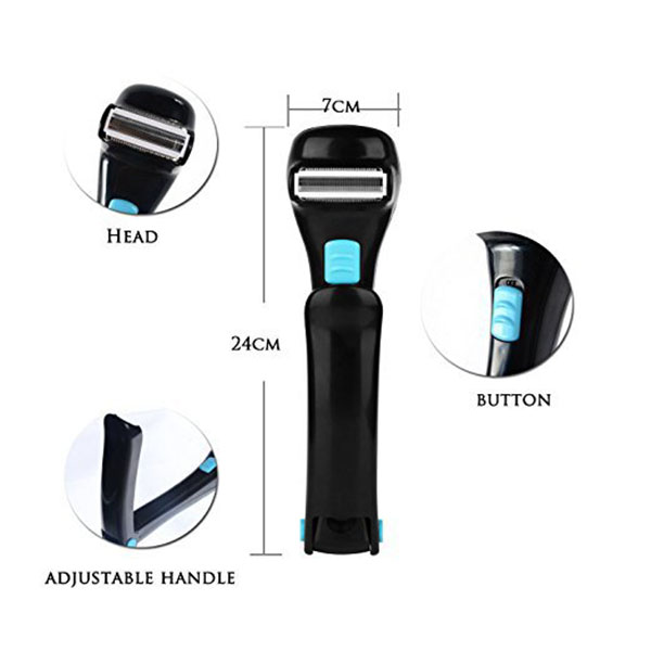 Electric Back Hair Shaver Remover Trimmer Foldable Body Men Shaving Tool