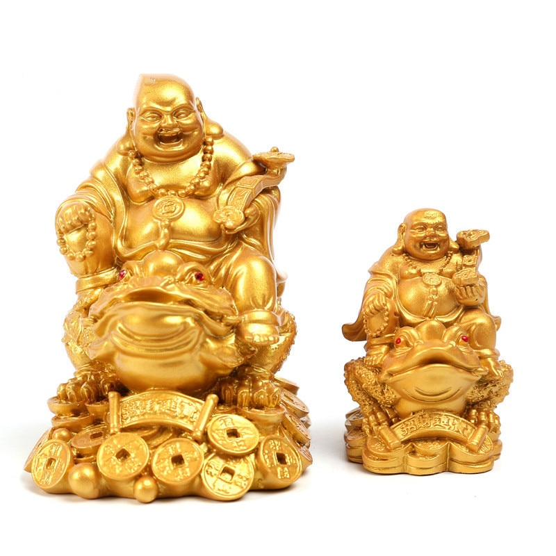 Chinese Mido Boeddha Schildpad En Boeddha Standbeeld Sculptuur, Hars Moderne Art Standbeeld, Thuis Feng Shui Decoratie, toad Lachende Boeddha
