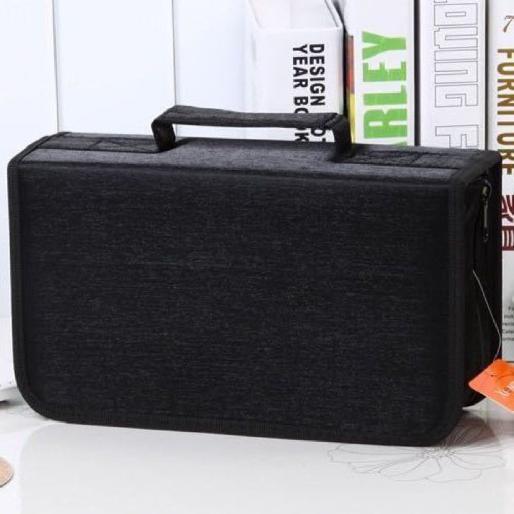 Travel Disc Box DVD Storage Bag CD Wallet Zipper Car Space Saving Large Capacity 128 CDs Home Holder Black: Light Grey