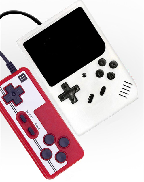 Consola de juegos Mini portátil para niños, Mando de juegos Retro de pulgadas, 3,0 juegos en 1, para niños, 400: White with Gamepad