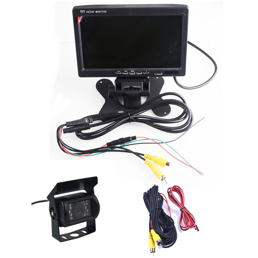 DC 12-24V Bus Truck Parking Camera Monitor Assistance System HD 7 Inch Car Monitors With Rear View Camera RCA Video Cable