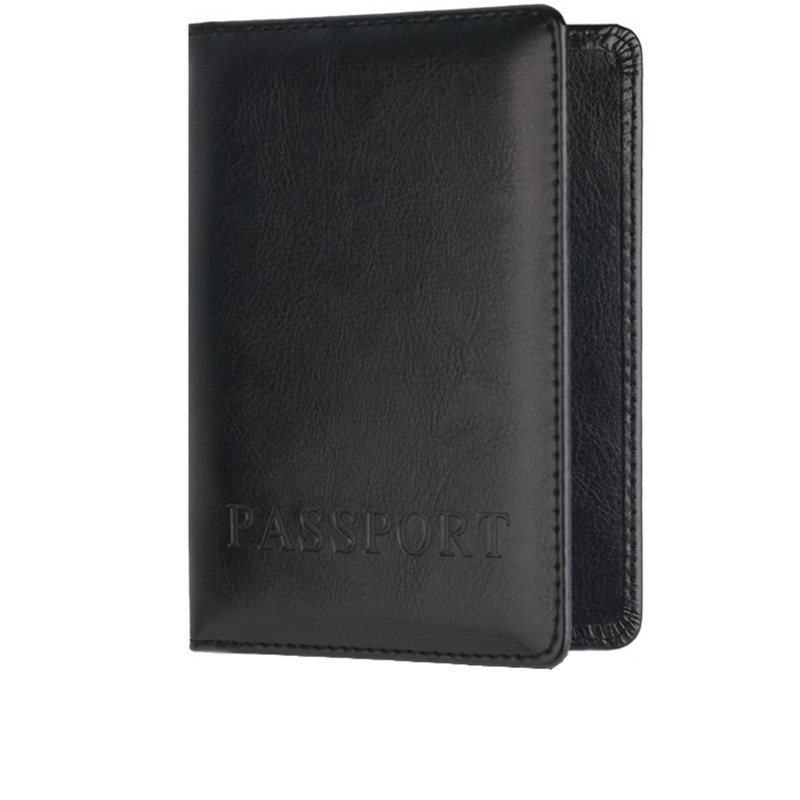 Organisator Lederen Paspoort Cover Reizen Paspoorthouder Mannen Vrouwen Portemonnee Met Kaarthouder &amp; Money Pocket: Black