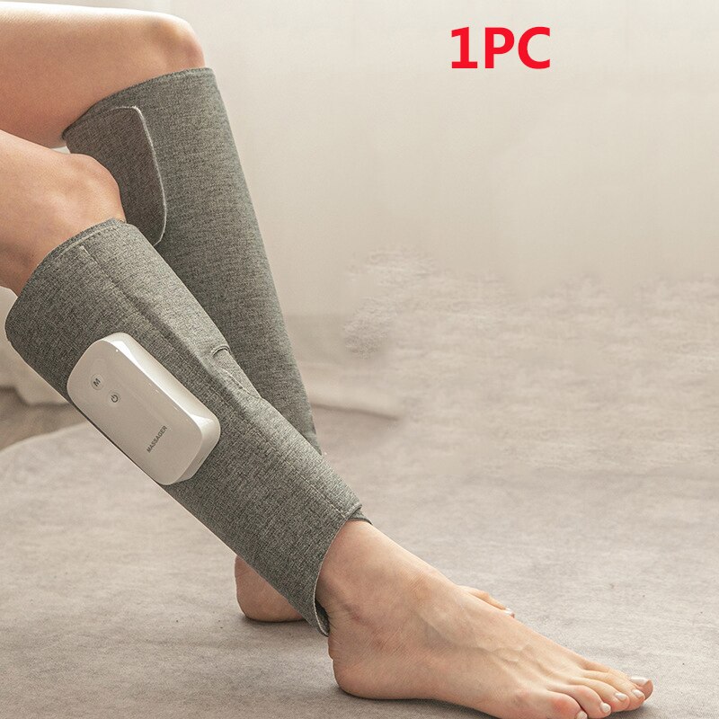 Wireless Calf Massager Leg Air Compression Massager Heated Thigh Calf Circulation Muscle Fatigue Relaxation Massage Rechargeable: X2 1PC Gray