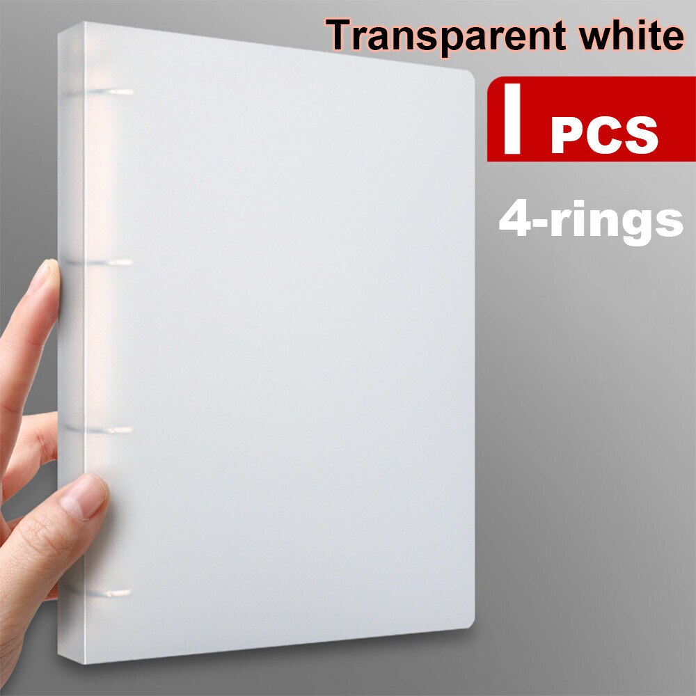 A4 2 4 D Ringband Organisator Clear Map Documenten Transparantie Hervulbare Fotoalbum Cover Photocards Ring Notebook Tekening: 4ring white
