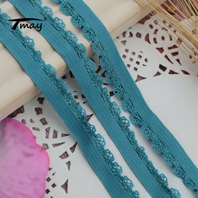 #1733 #1734 koronki gumką 8 metrów/dużo miękki pas włosów nylonowa taśma pasy DIY materiały krawieckie резинка для шитья: paw niebieski 12mm