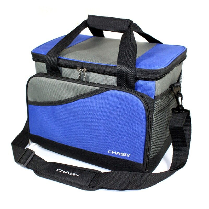 19L Koeltas Draagbare Picknick Waterdichte Oxford Voedsel Thermos Geïsoleerde Schoudertassen: Blue gray