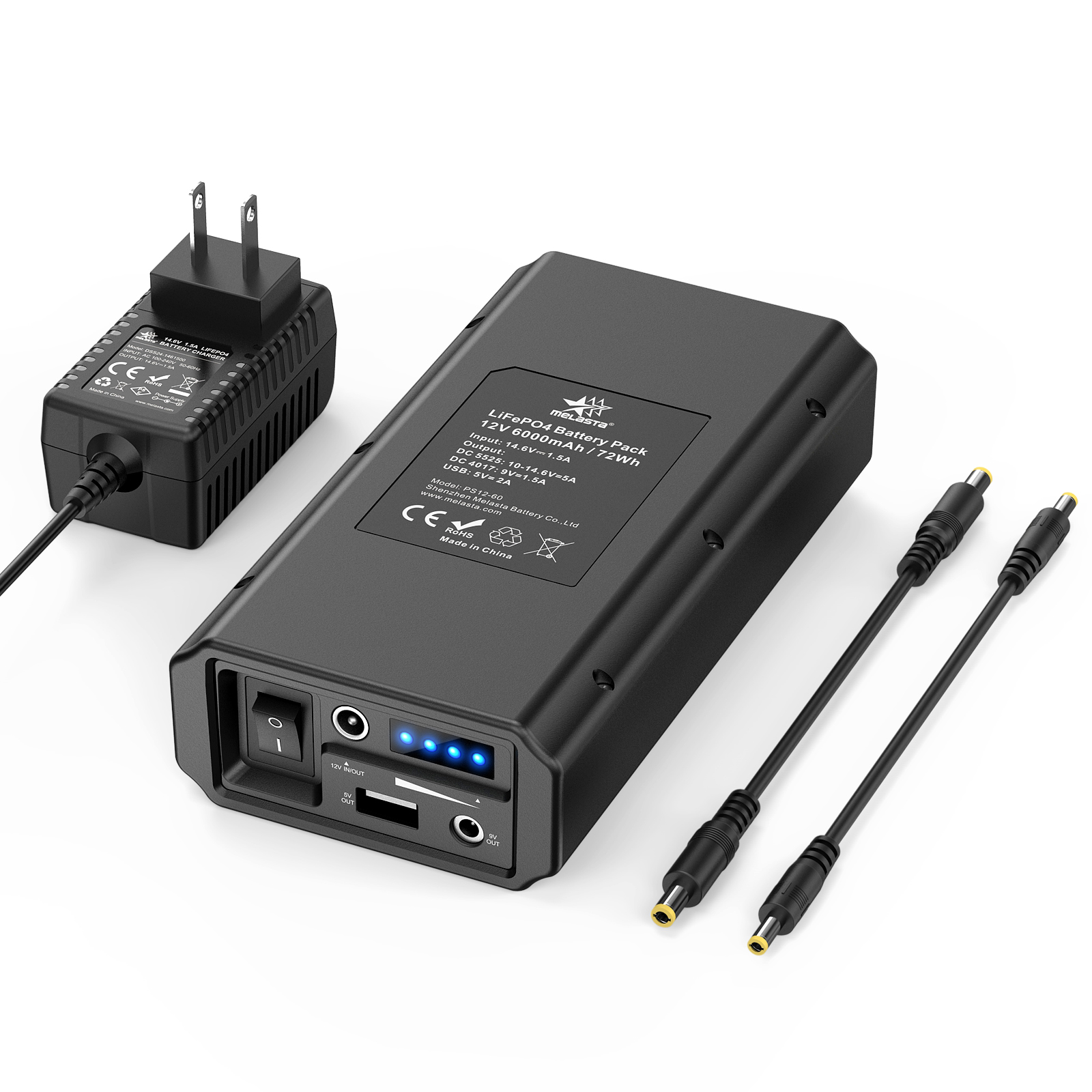 Melasta 12V 6000Mah Oplaadbare Batterij Lifepo4 Power Bank Voor Led Strip/Id Camera/Versterker/Modem/Dvr Zaklamp