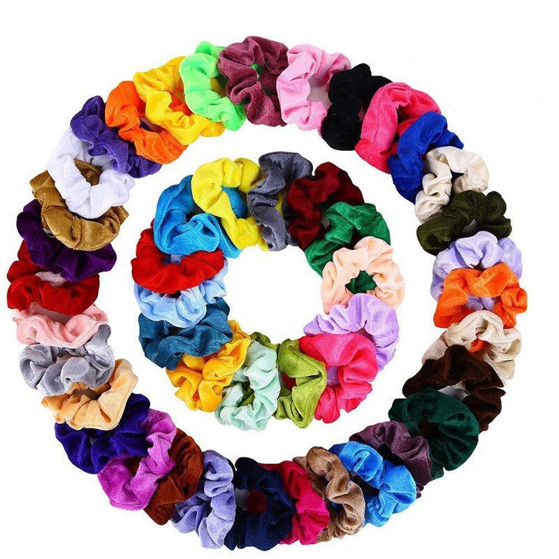 10 Teile/los Frauen Haar Zubehör Gold Samt Krawatte Bündel Styling Scrunchy Elastische Haar Band Darm Ring Bunte Kopfschmuck