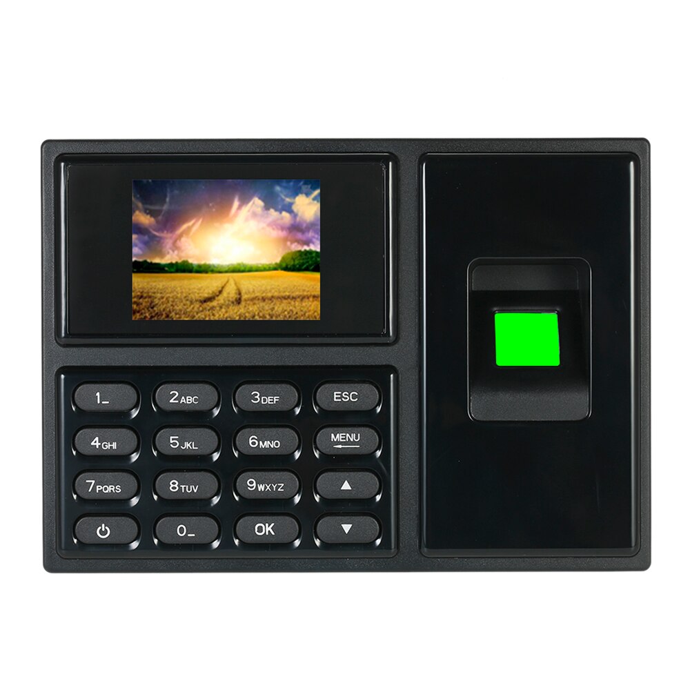 Intelligent Biometric Fingerprint Password Attendance Machine Employee Checking-in Recorder 2.4 inch TFT Time Attendance Clock