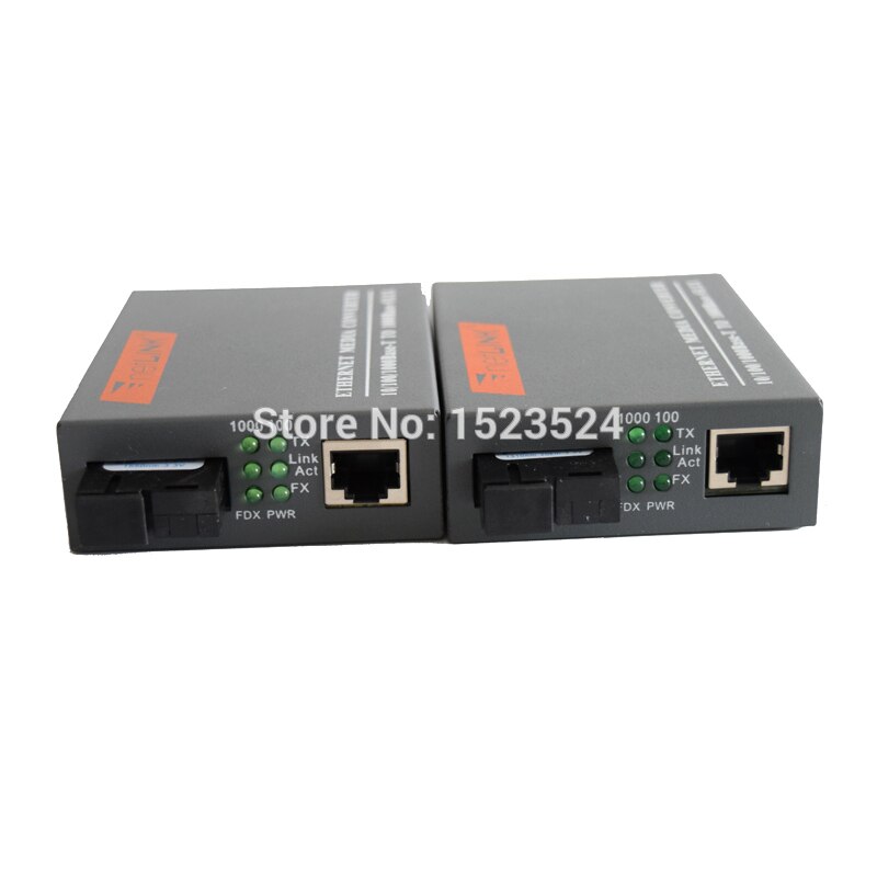 HTB-GS-03 A & B 3pairs Gigabit Fiber Optische Media Converter 1000Mbps Single Mode Enkele Vezel SC Poort Externe voeding