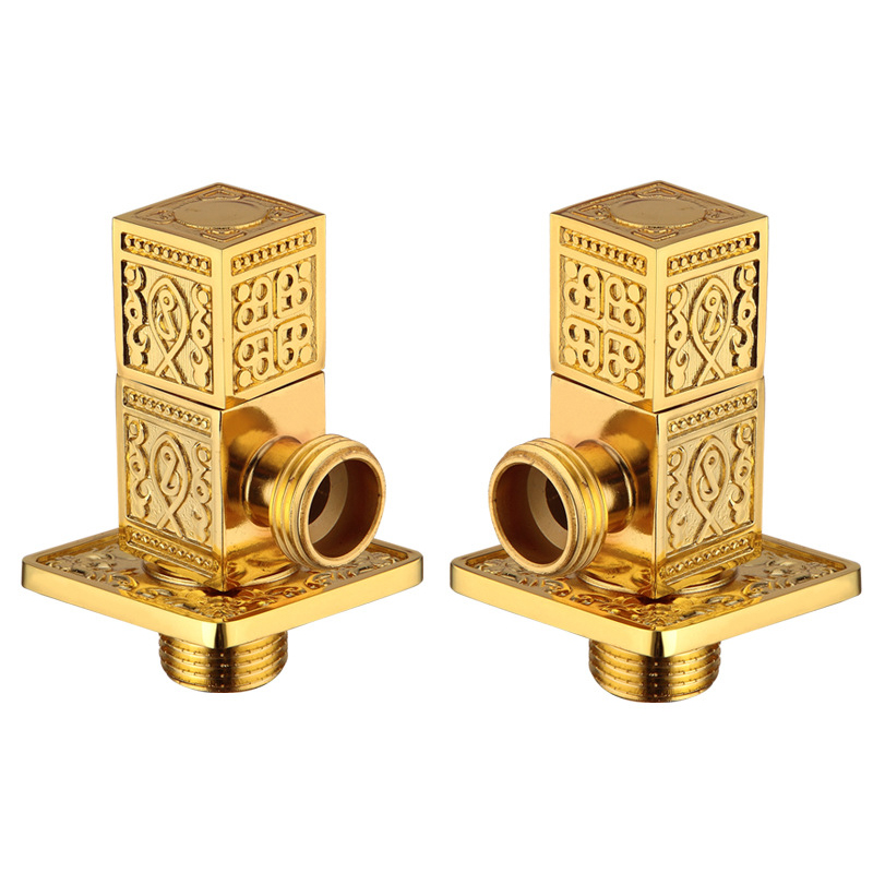 Solid Brass gold Triangle Valve with Shut Off Valve Diverter Angle Valve