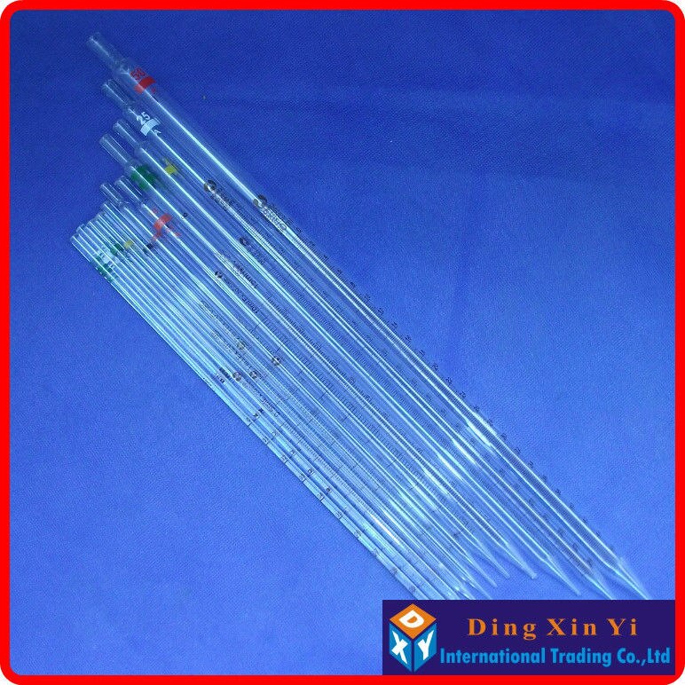 Burette en verre graduée 10ml, résolution pièces/lot ml, Pipette de mesure en verre 10ml avec gand de codage (5 0.1)
