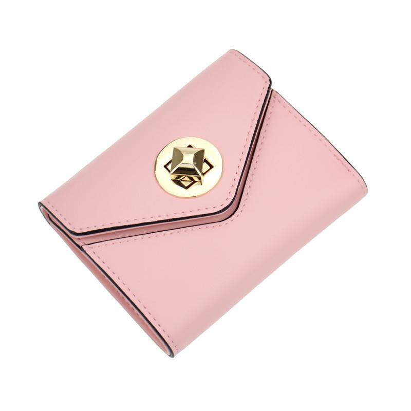 Kvinder lille pung trifold kvinder pung kort mærke kvinde pung casual pink rød pung pige kortholdere: Lyserød