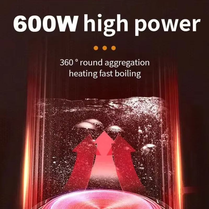 Draagbare roestvrijstalen waterkoker Theepot Koffieketel 500 ml capaciteit met LED-display Uitschakelen bij het koken van een veilige waterkoker