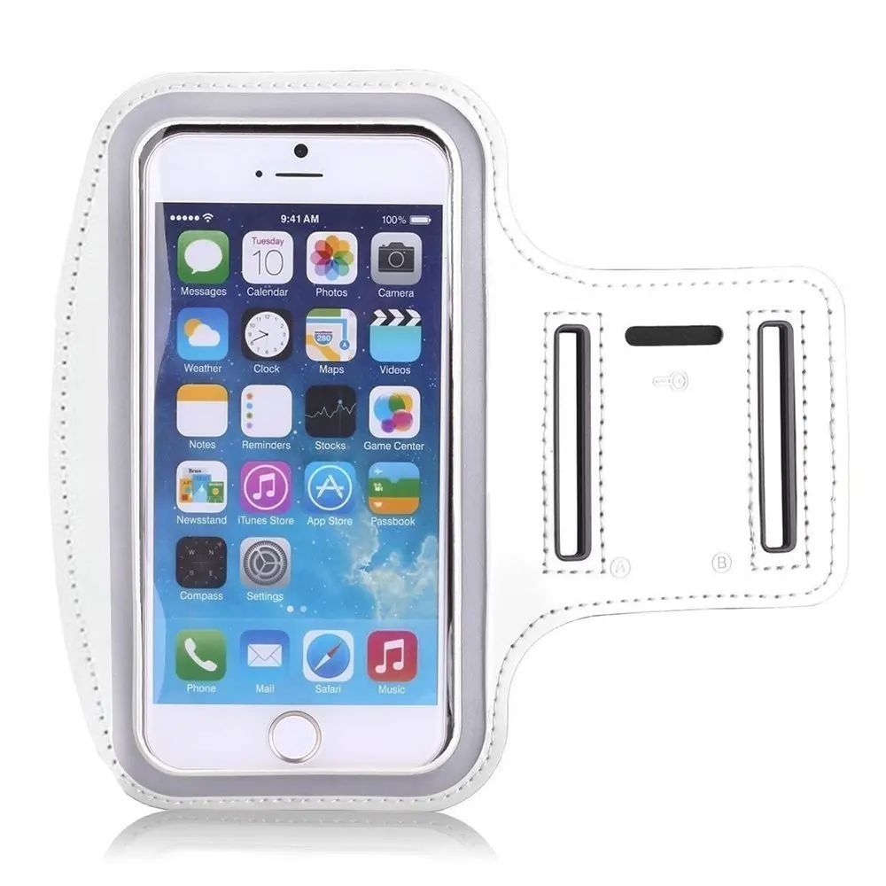 Männer frauen Lauf Telefon fallen Wasserdicht Touchscreen Armbinde Sport und Fitness Läuft Zubehör für 4-6 zoll Smartphones: Weiß