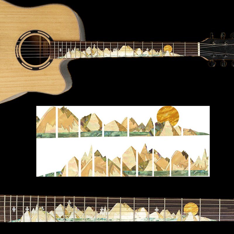 Autocollant incrusté de manche de guitare, décalcomanies de manche, tête de guitare, basse, Ukulele, fin, accessoires,: 17