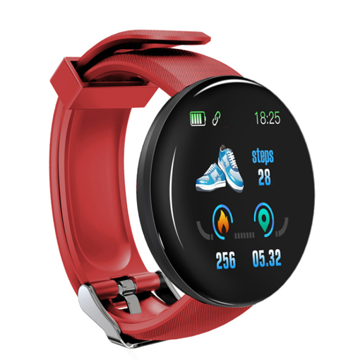 nouvelle montre intelligente hommes pression artérielle ronde Bluetooth Smartwatch femmes montre étanche Sport Tracker WhatsApp pour Android Ios: Rouge