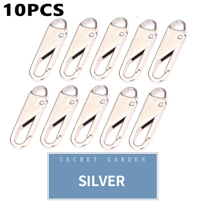 5/10pcs Metal Zipper Zipper Repair Kits Zipper Pull for Zipper Slider Sewing Diy Craft Sewing Kits Metal Zip DIY Sewing: B 10PCS