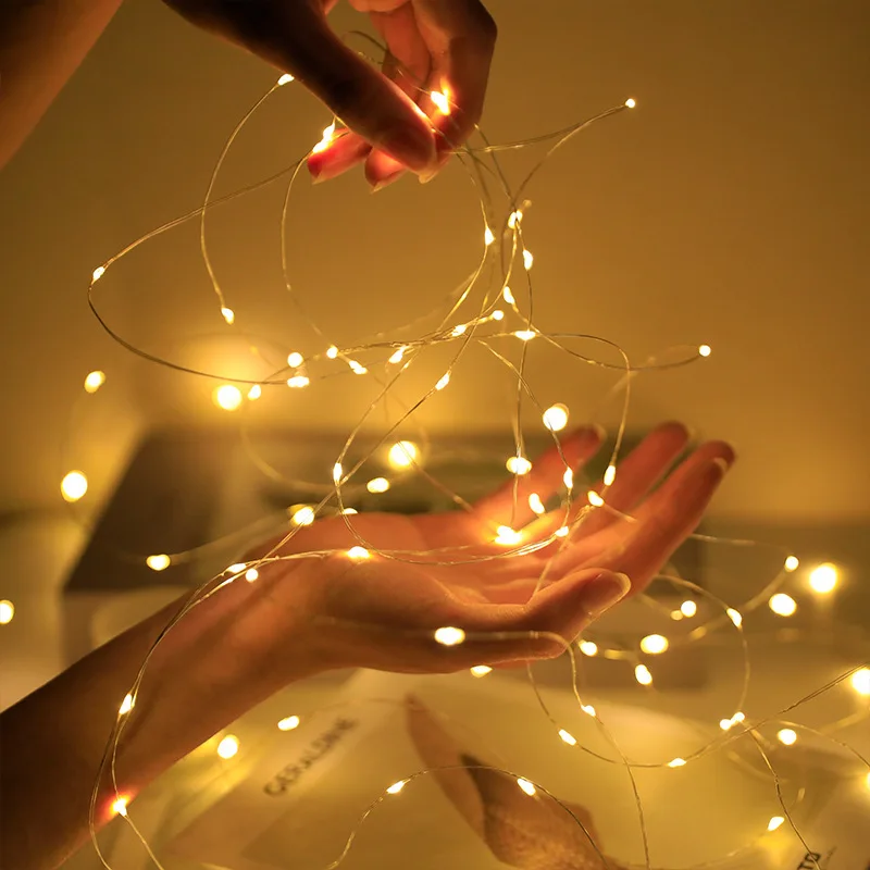LED-Lichterkette, Knopfbatterie, Lichterkette, Weihnachten, Hochzeit, Neujahr, Schlafzimmer, Wohnzimmer, Garten, Dekoration, Girlande