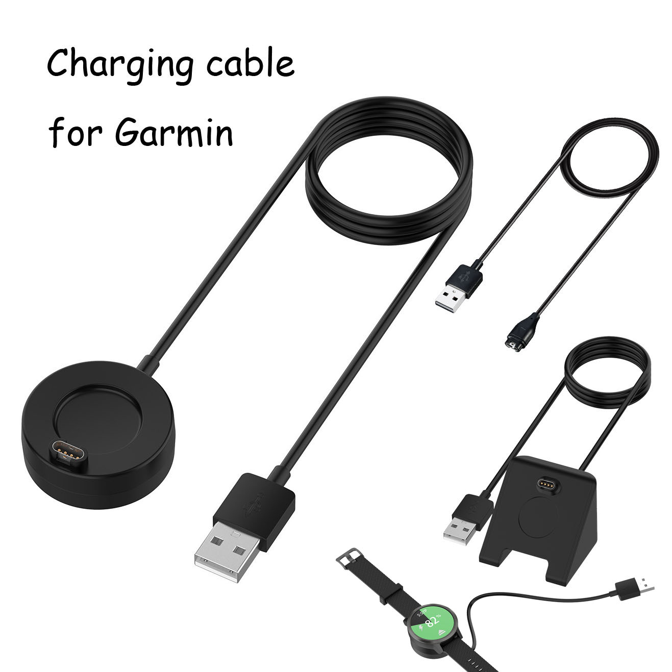 Bærbart opladningskabel til garmin fenix 6 6x 5 5s 5x plus vivoactive 4 vivomove 3 forerunner 945 ladekabel pad stand oplader
