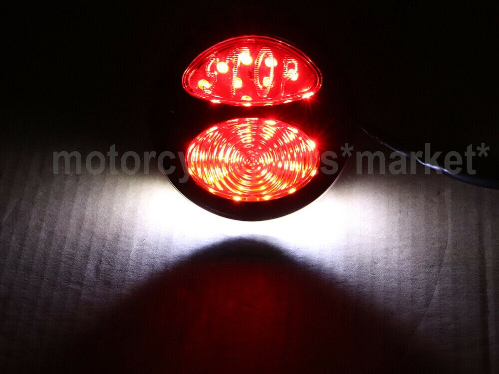 Zwart Rood Motorcycle LED Achterlicht Voor Harley Chopper Bobber Cafe Racer Vintage Achter Stop Lamp Remlicht