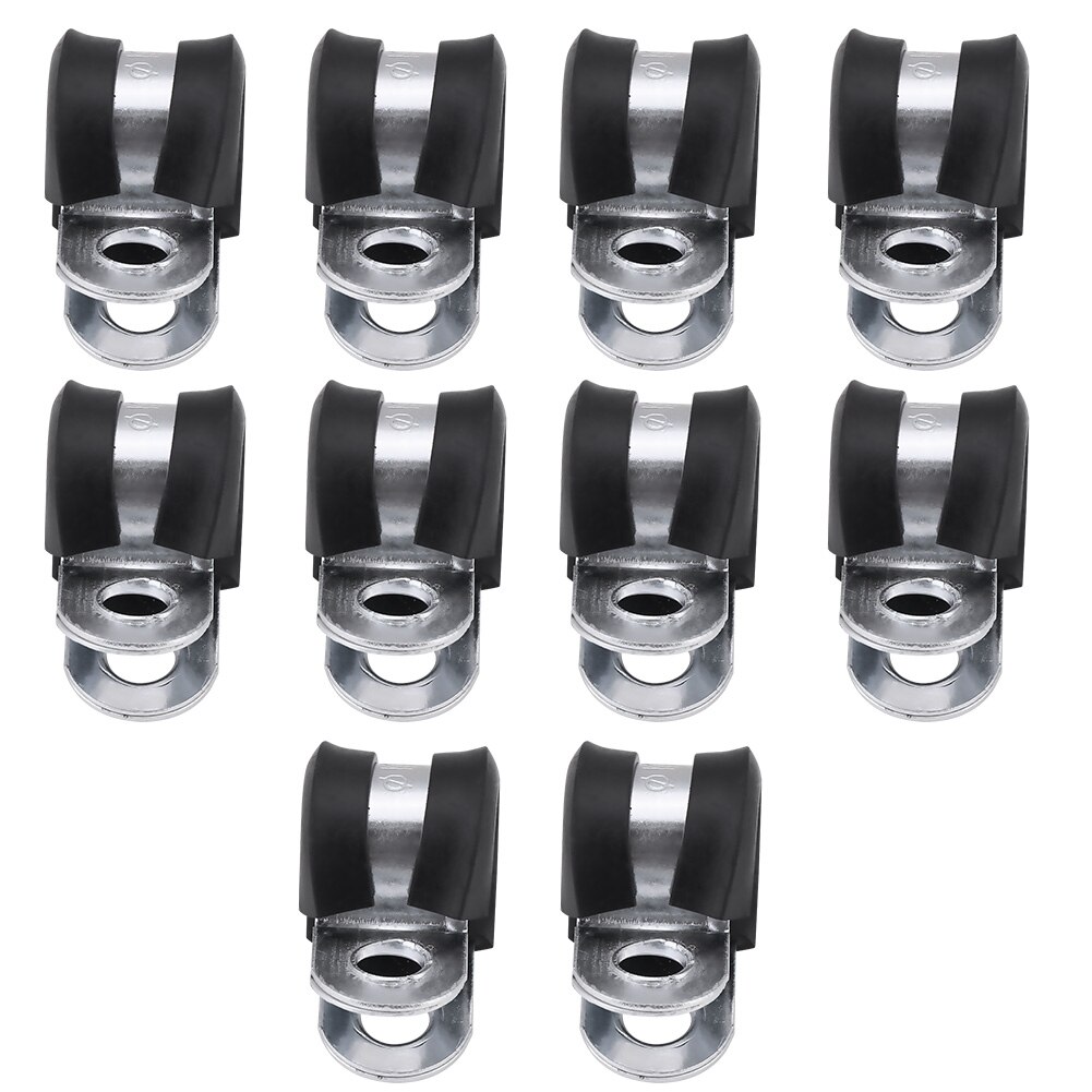 10PCS 6mm Fuel Line Clamps Rubber Cushion Clamp Aluminum Rubber Drive Clamp Adjustable Pipe rubber insulation