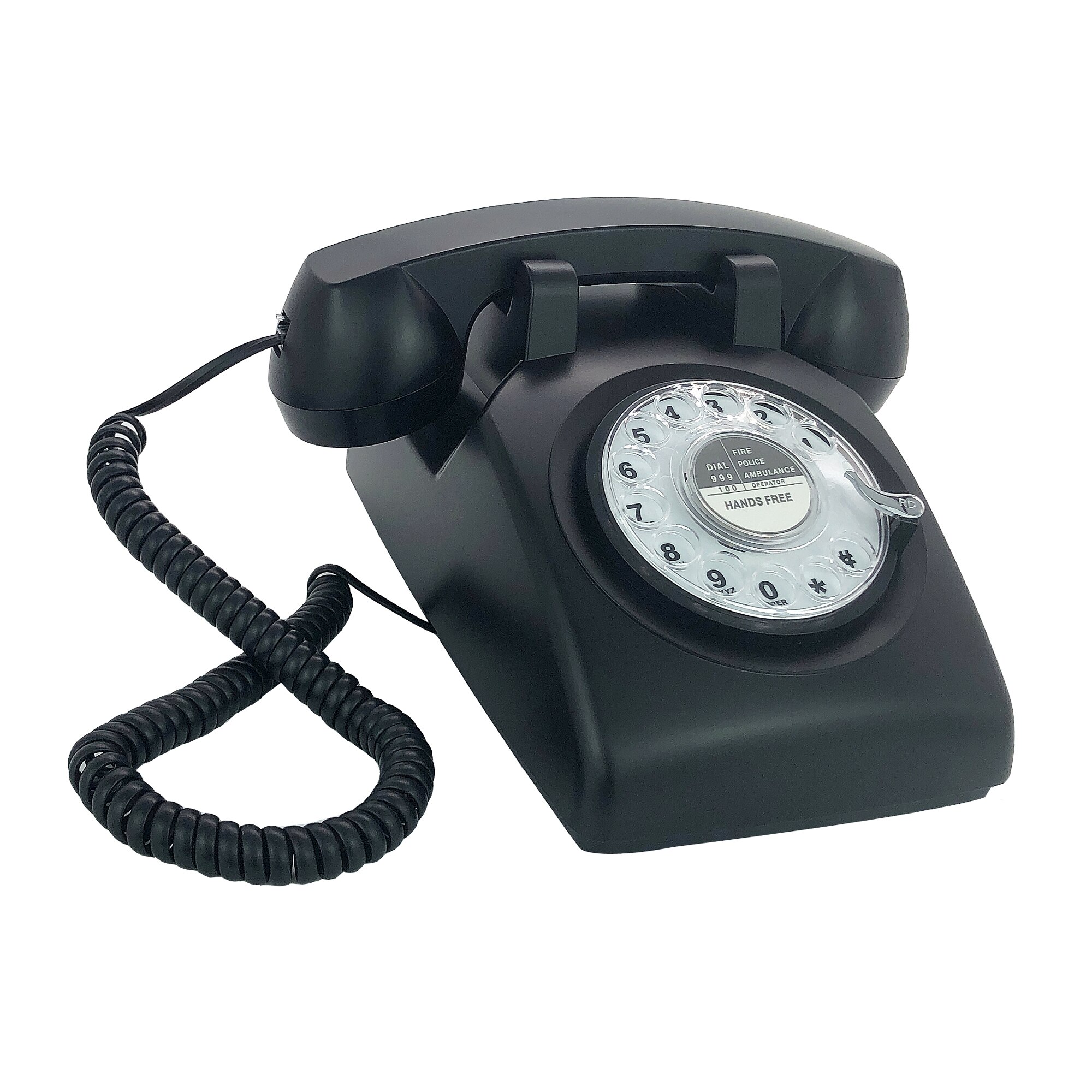 Téléphone portable rétro noir classique Vintage à cadran rotatif, téléphone mains-libres fixe pour maison/bureau/hôtel, téléphones anciens pour personnes âgées