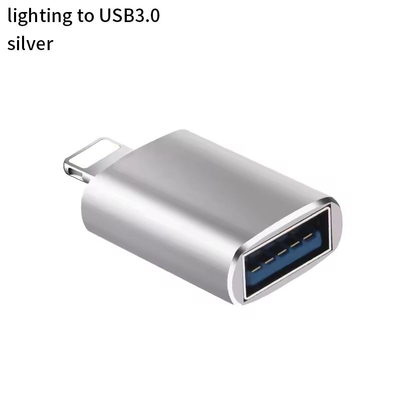 USB 3.0 OTG-Adapter für iPhone 14 13 12 11 Pro XS Max XR X 8 7 iPad, Lightning-zu-USB 3.0-Adapter, kompatibel mit iOS 13 und höher: Silber