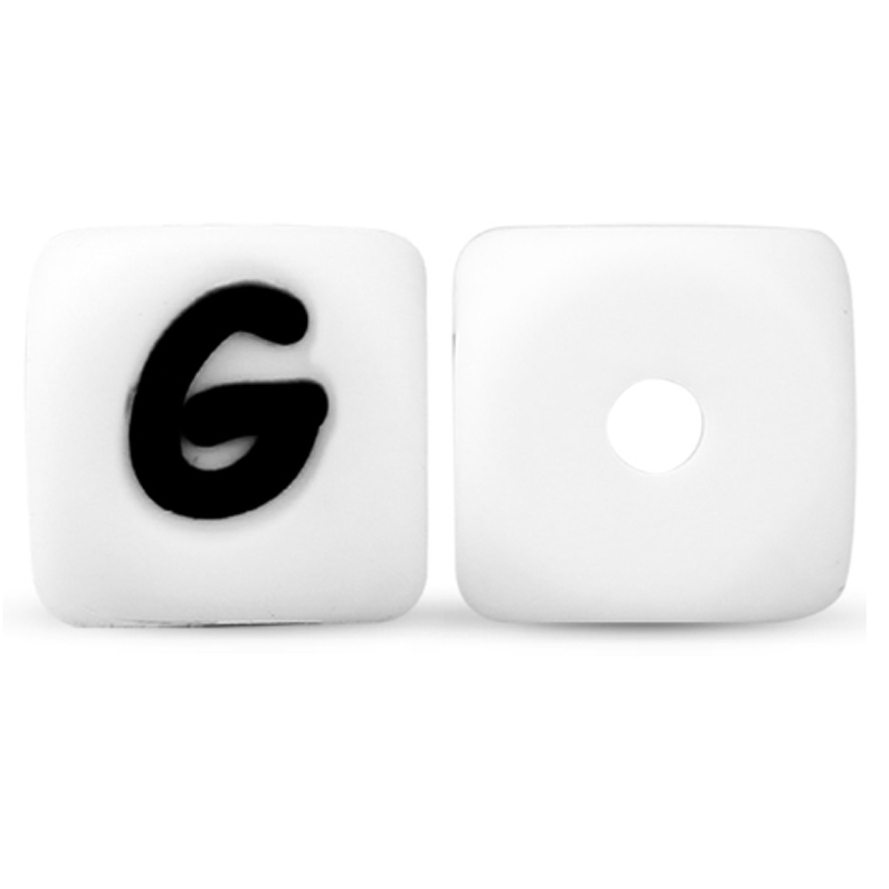 10 Stuks 12mm Brief Siliconen Kralen Kubus Wit Alfabet Kralen A-Z Losse Afstand Kralen Diy Armband Sieraden Accessoires: Sky Blue