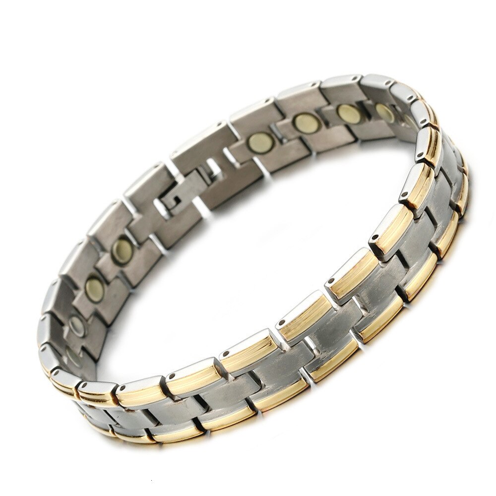 NHGBFT Titanium steel Health Magnetic Bracelet Men Jewelry Black Pure titanium Bracelet Chain