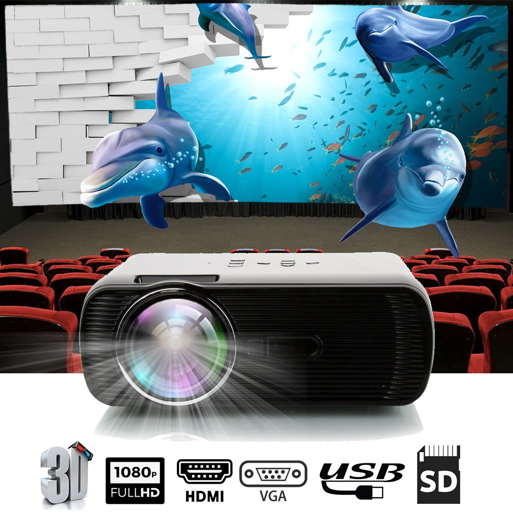 BL-80 Handmatige Scherpstelling Digitale Led Projector 2300lm Hd 3D Projector Home Cinema Theater Huishoudelijke Media Player Vga Usb Av Hdmi