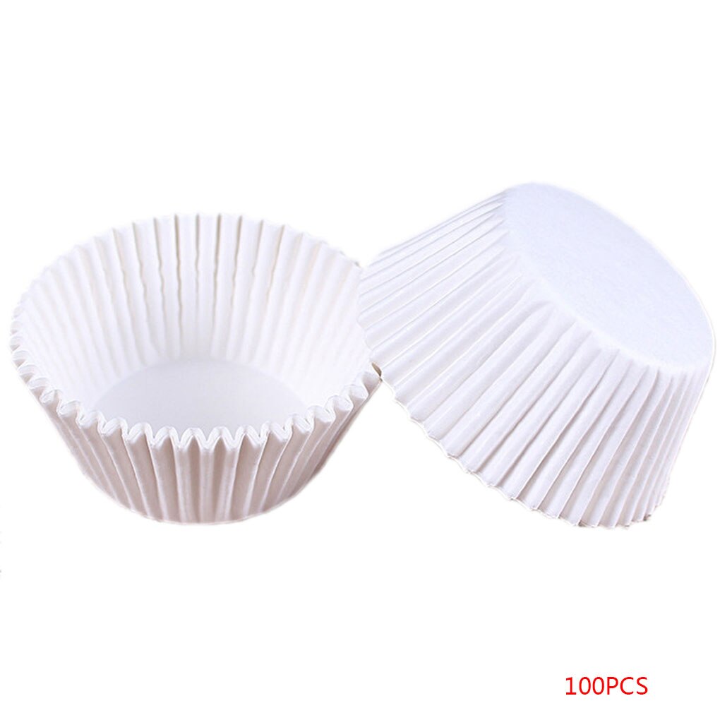 100Pcs Muffin Cupcake Paper Cups Cupcake Liner Baking Muffin Box Cup Case Party Tray Cake Decorating Tools Birthday Party Decor: white