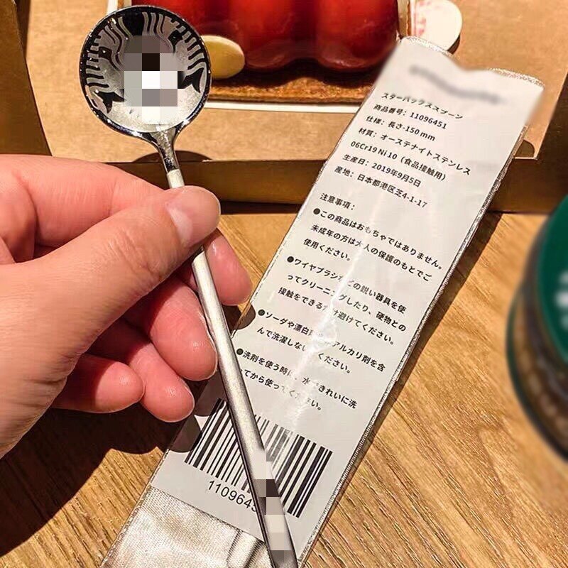 Rustfrit stål koreansk kaffe lang ske dessert lille rund honning røreske køkken forsyninger: -en / 13cm