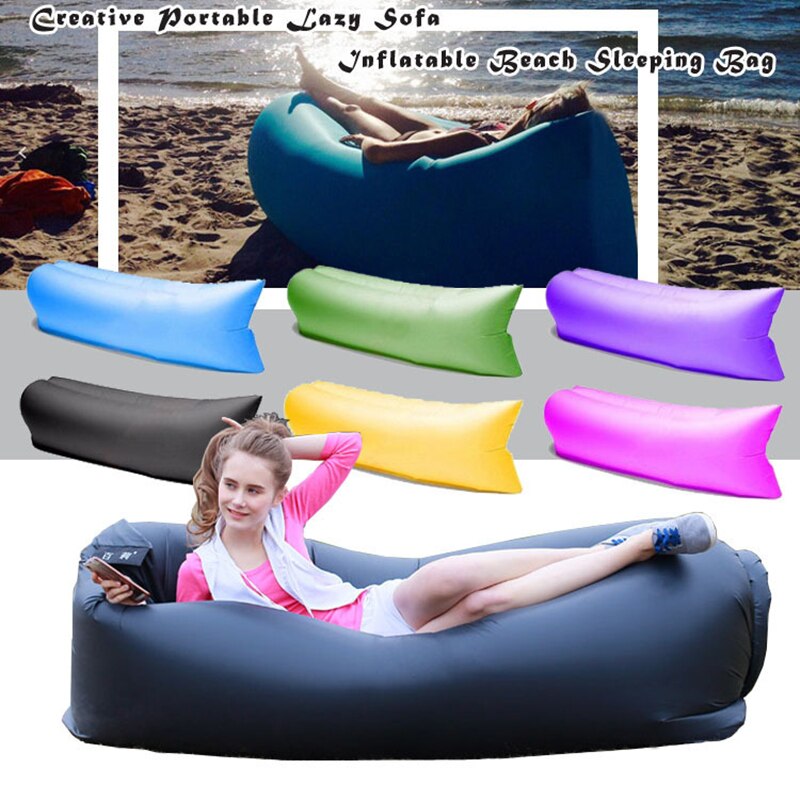 Udendørs møbler lys sovepose doven luft sofa vandtæt oppustelig camping tasker luft seng voksen strand lounge stol