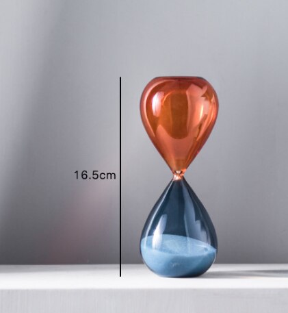 5/15/30/60 minutter to farver blå glas timeglas sand timer hjem kaffebar dekoration pynt studerende fødselsdag: C 15 minutter