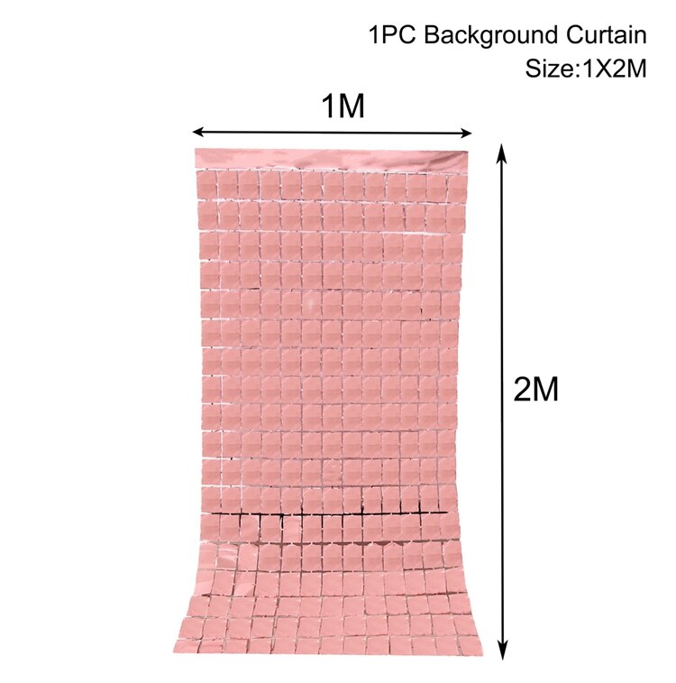 Square Rain Curtain Background Cloth Birthday Party Decorations Shimmer Wall Backdrop Wedding Party Decor Sequin Wall Background: rose gold