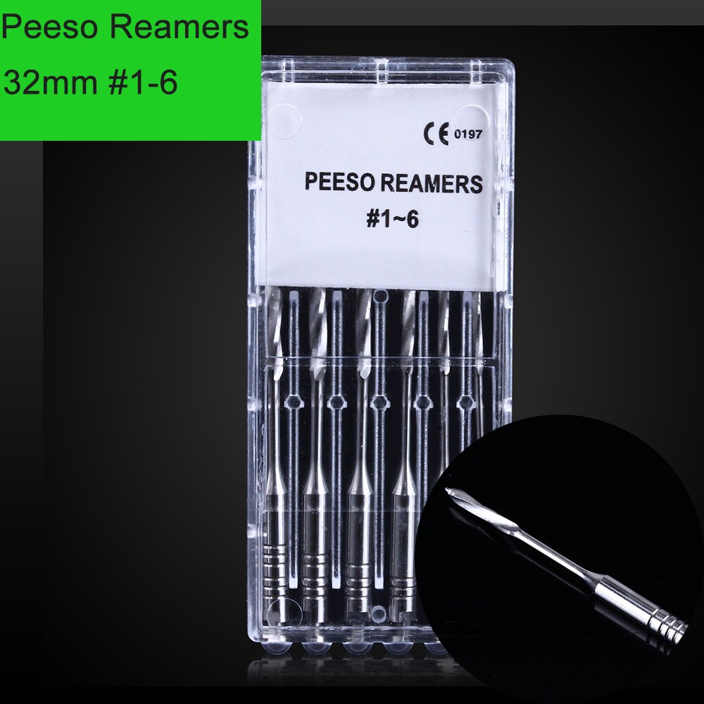 6Pcs/Box Dental Endodontic Endo Files Reamers Drill Burs Peeso Reamers: Peeso Size 1-6