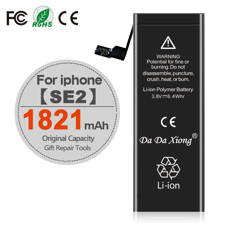 Batería de alta capacidad para teléfono móvil, paquete con sello de ciclo 0, para iPhone 4, 4S, 5, 5S, 5C, SE , 6, 6S, 7, 8, SE2 Plus, X, XR, XS, 11 Pro Max: For iPhone SE2