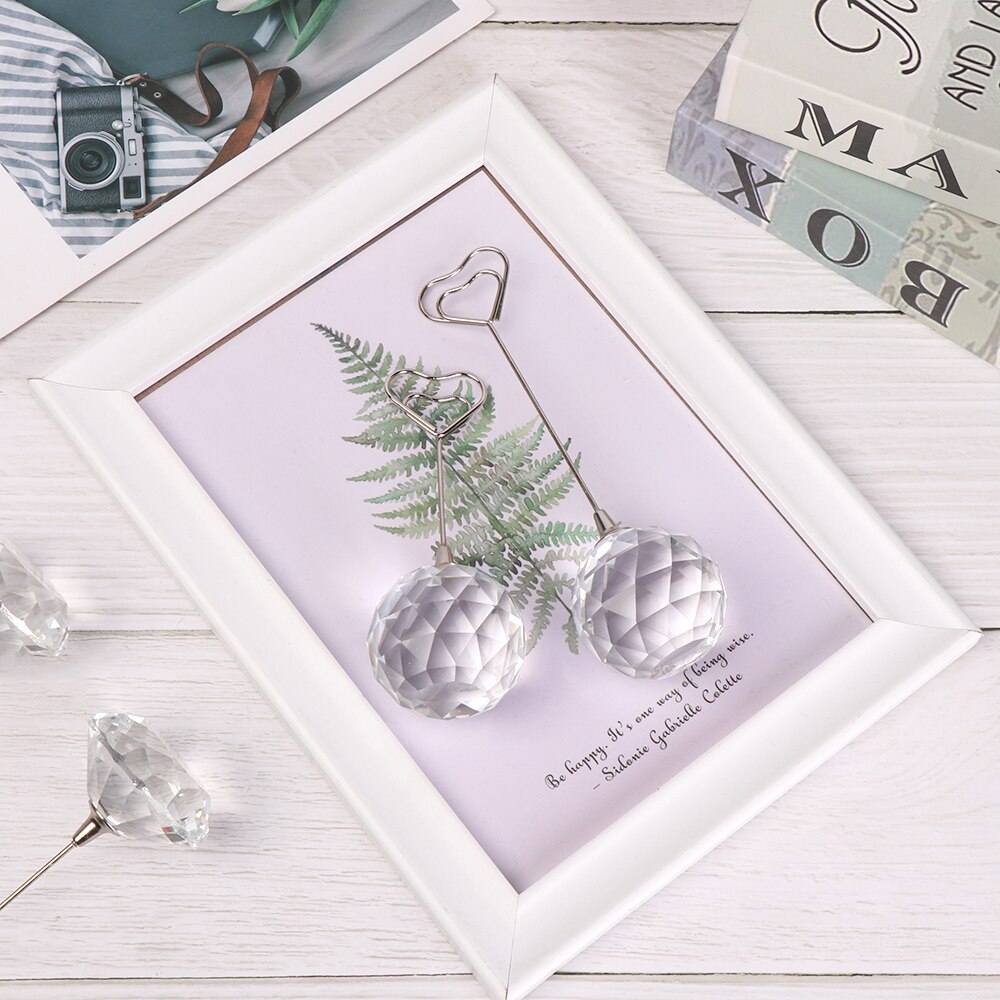 For Wedding Party Supplie Romantic Heart Shape Photo Clip Table Number Stand Desktop Decor Clear Crystal Diamond Place Card Hold