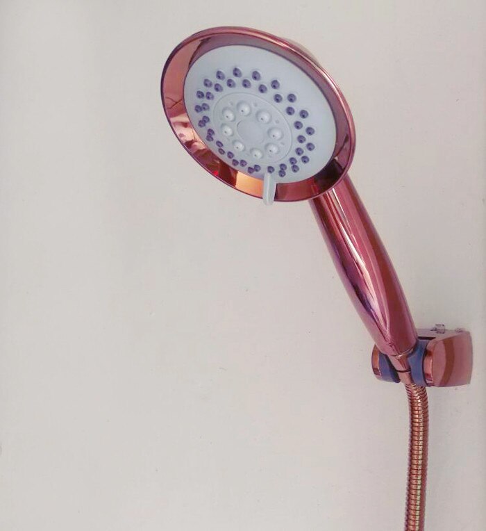 rose Gold handheld shower ABS 3 Function Hand Held Shower Head &amp;150cm shower hose &amp; ABS Shower Holder SH909: set a