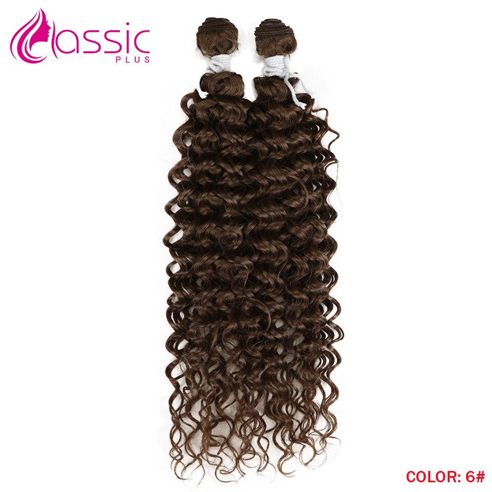Afro Kinky Curly Synthetic Hair Bundles Brown Deep Wave Hair Extensions 2Pcs/Lot 26Inch Weave Hair Heat Resistant Classic Plus: 6