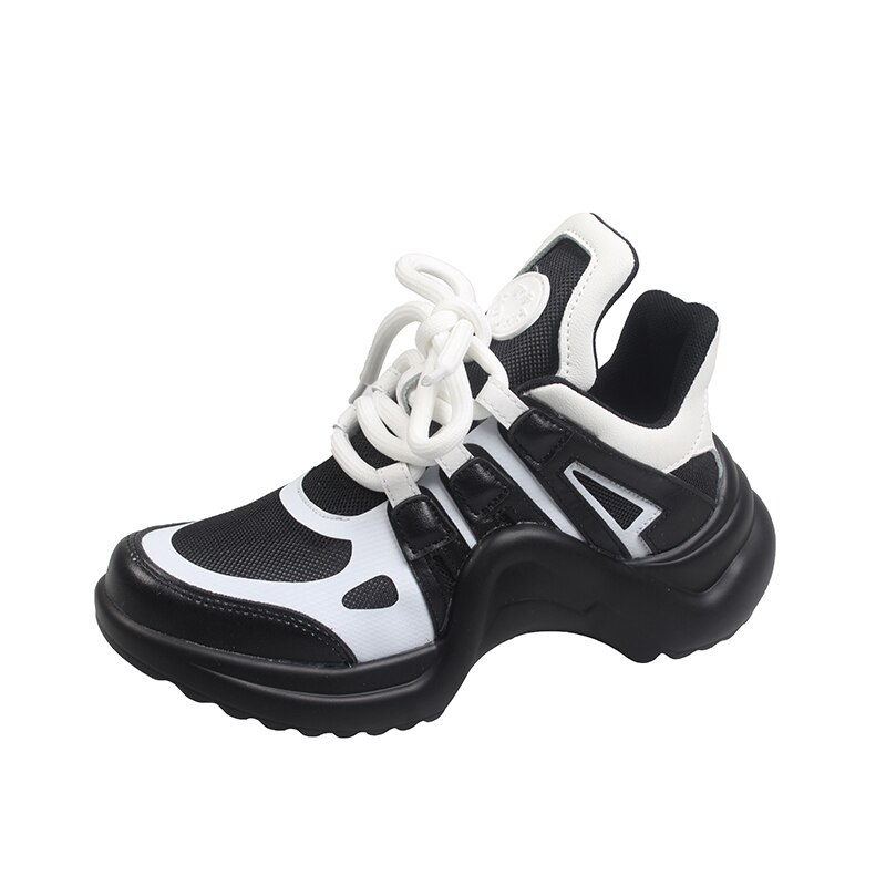 HQFZO-baskets à plateforme vulcanisées pour femmes, chaussures de créateur, aérées,: black / 37